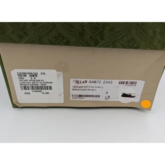 Gucci Men’s Interlocking G Supreme Driver Calfskin Loafers Brown Sugar UK9 73014 - Picture 10 of 12